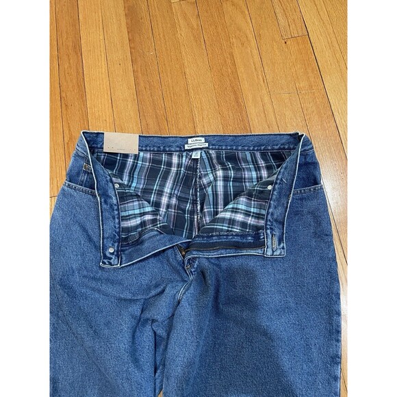 LL Bean Womens Jeans Fleece Lined Size 20 Petite Original Fit Relaxed Blue NEW - Picture 15 of 16